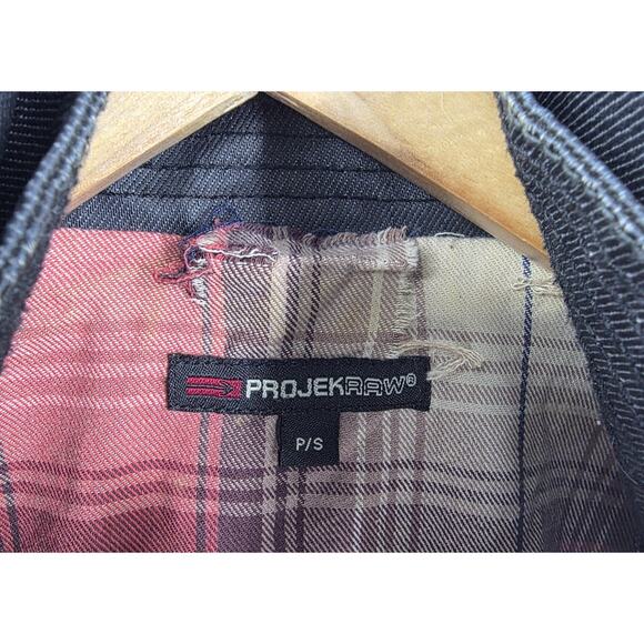 Projek Raw Mens S Black coated Denim Jacket - Picture 3 of 7